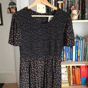 Vintage smocked floral jumpsuit